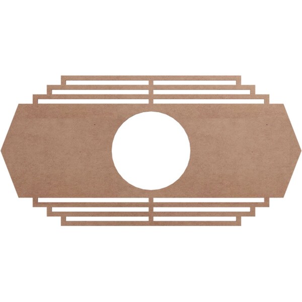 Ekena Millwork Chrysler Wood Fretwork Pierced Ceiling Medallion, Wood (Paint Grade), 24"W x 12"H x 6 1/4"ID x 3/8"T CMWP24X12X0375CSMF - main